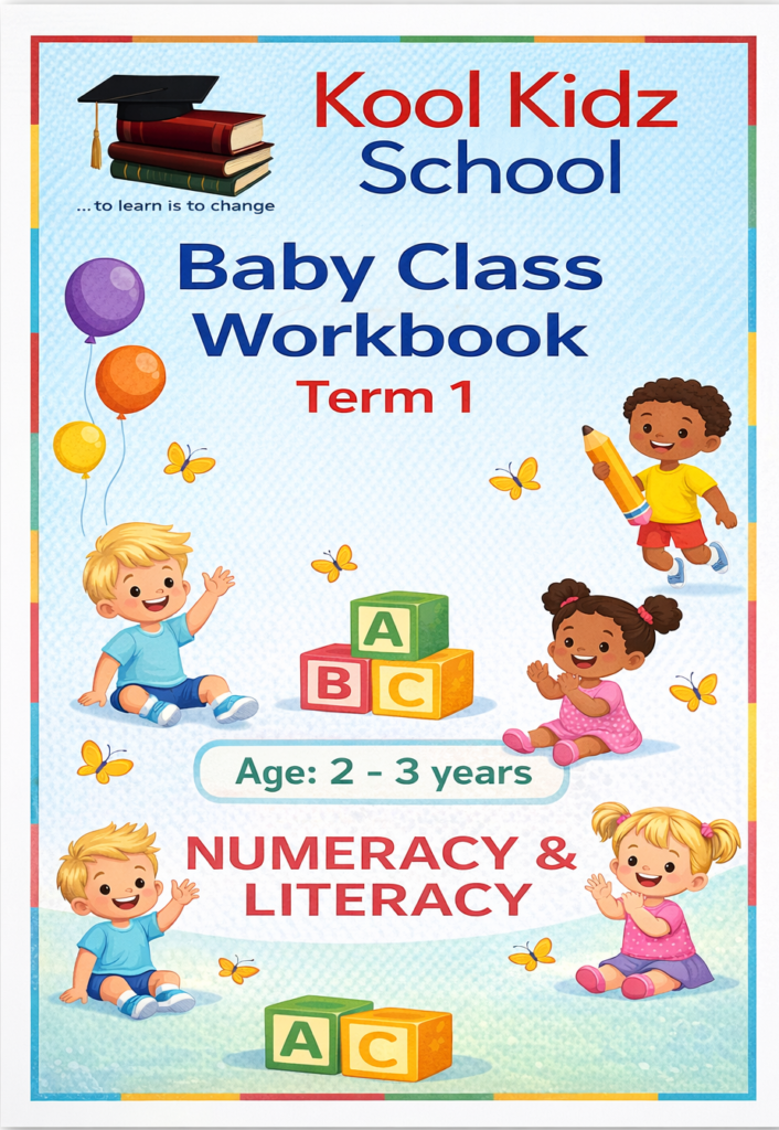 baby class workbook cover page + age