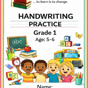 gr1 handwriting practice cover page +age